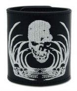 Death Note: Leather Wristband - Skull Embroidery