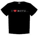 I ♥ Boys T-Shirt - M [baby-tee]