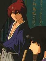 Kenshin and Tomoe ponder the Akars.